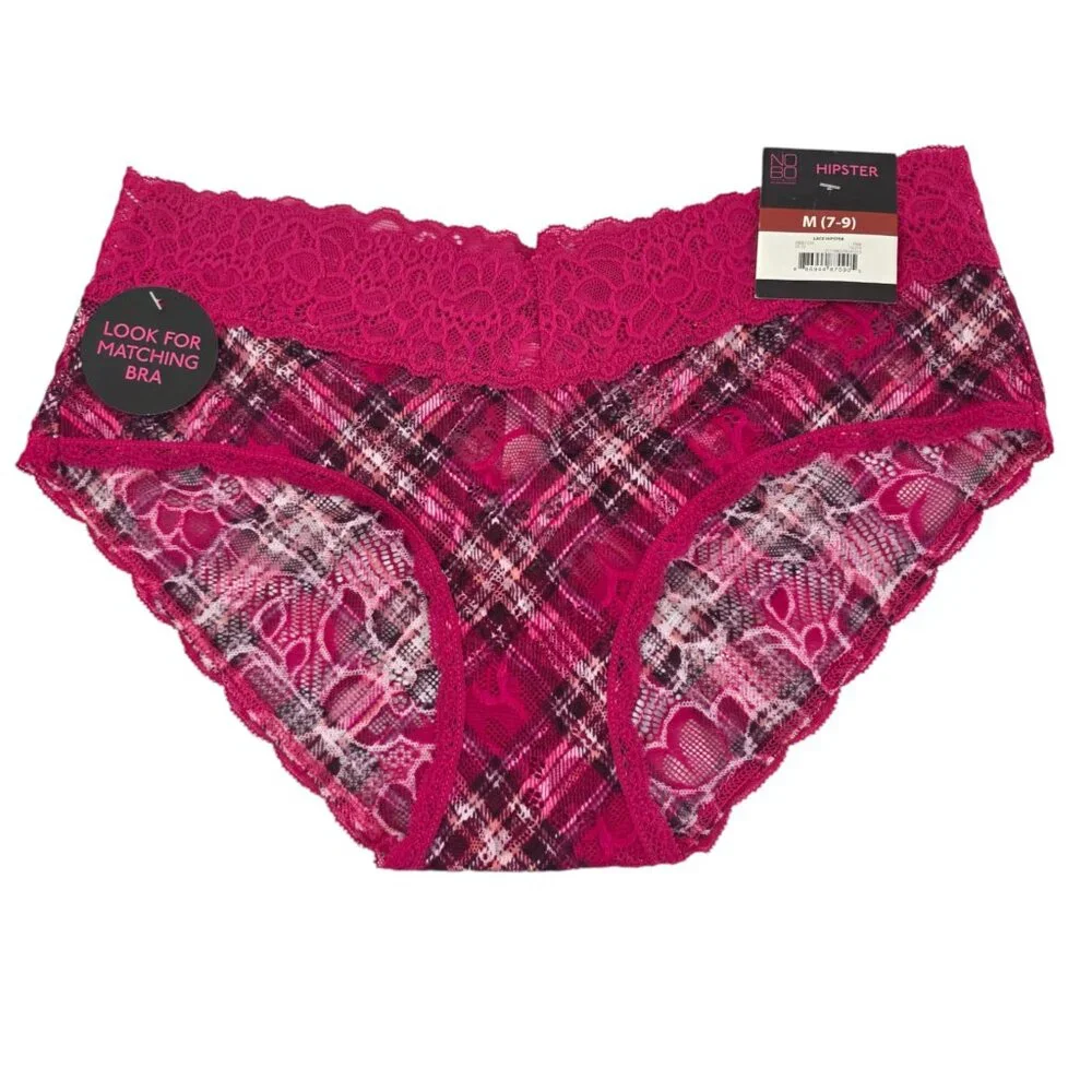No Boundaries NOBO Lace Hipster 4-Pack Multi-Color Panties – Size M (7-9) NWT